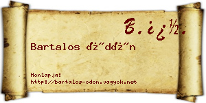 Bartalos Ödön névjegykártya